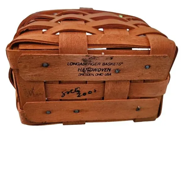 Longaberger Traditional Red Salt & Pepper Shakers W Basket & Double Protector